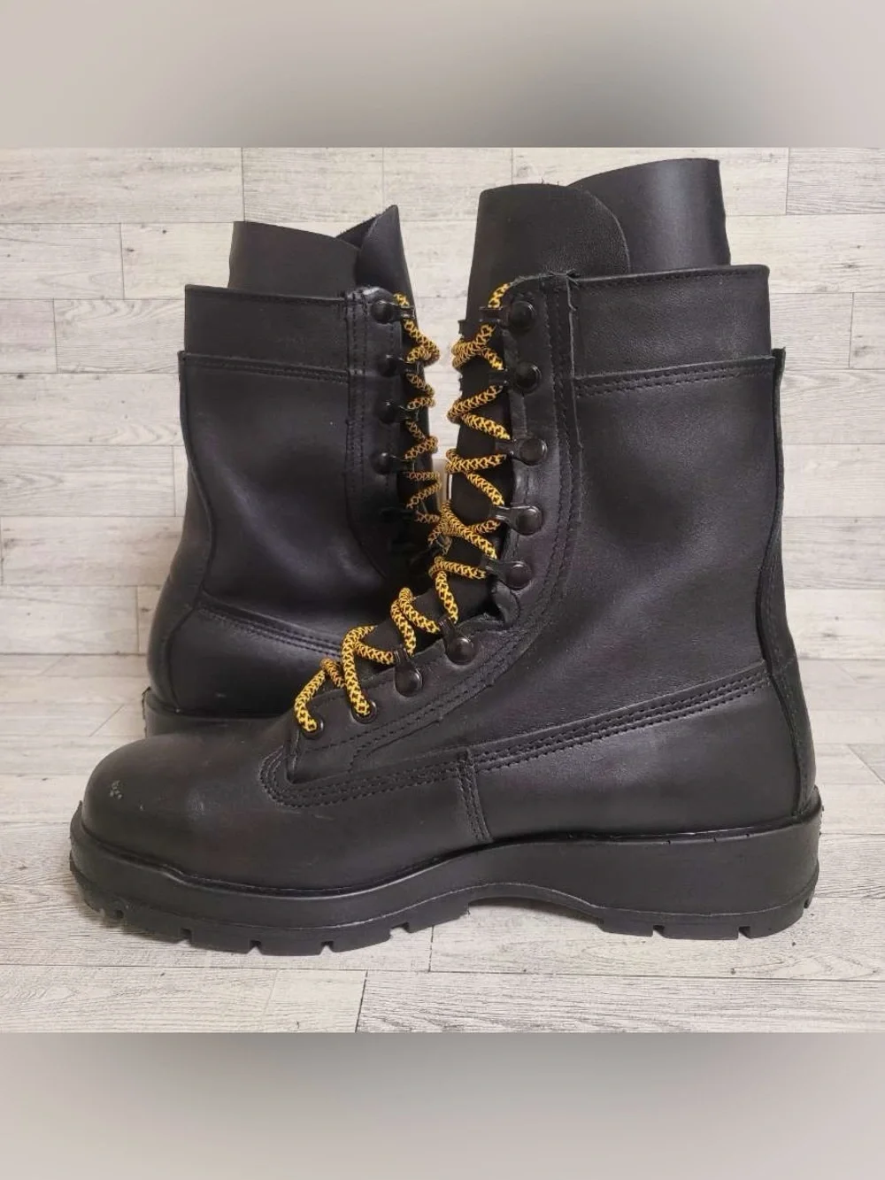 Men's Belleville 360ST Black Leather Steel Toe Combat Boots Size 10.5 Wide NEW